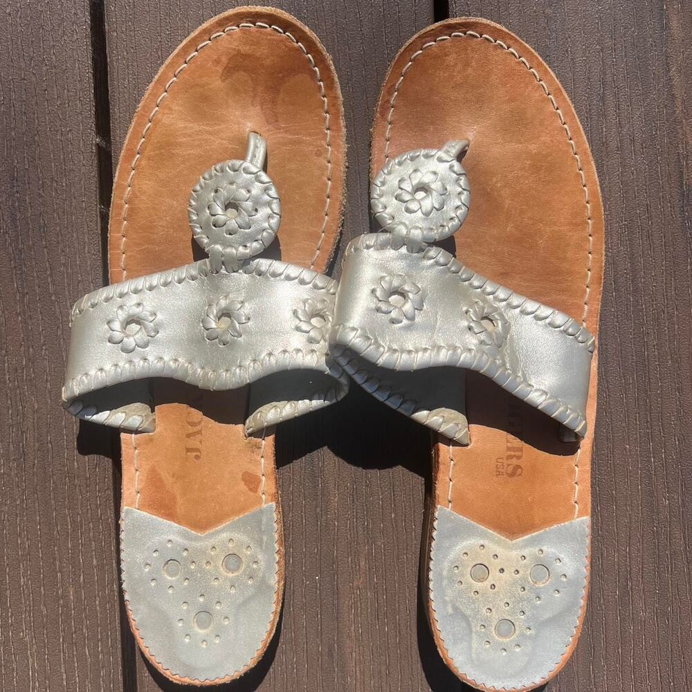 Jack Rogers silver sandals size 9